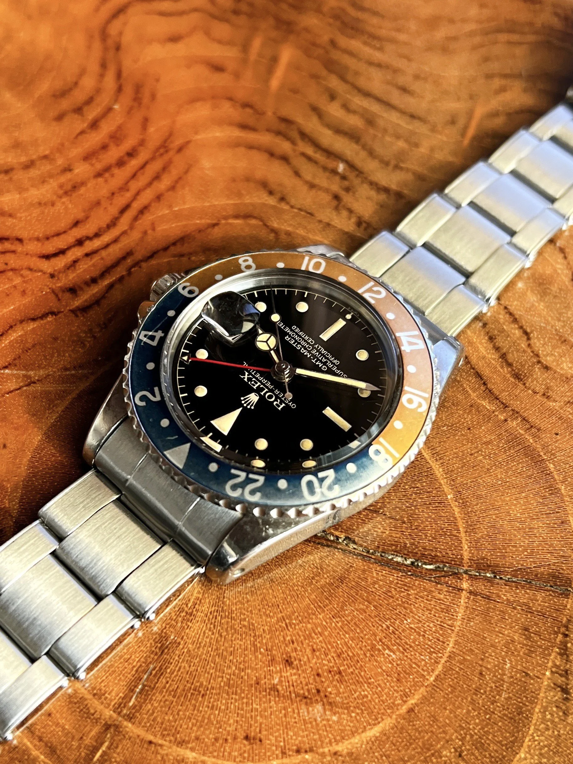 1961 Rolex GMT-Master 1675 Gilt Exclamation Dial — Shiny Happy Objects